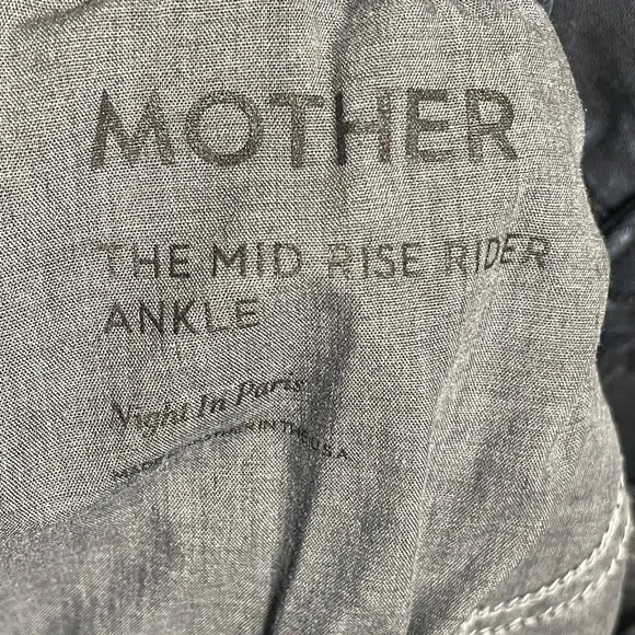 MOTHER The Rider High Waist Ankle Slim Straight Leg Jeans in Night in Paris